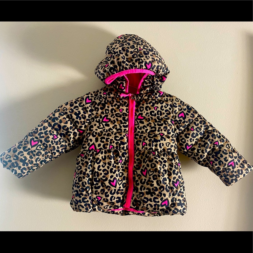 Pink Leopard Puff Jacket